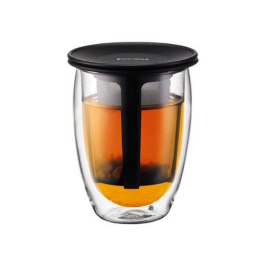 Bodum TEA FOR ONE Teeglas noir, Fassungsvermögen 0.35 Liter