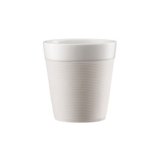 Bodum Tasse avec Silikonband 0.17 Liter, 2 Stück, cremefarben