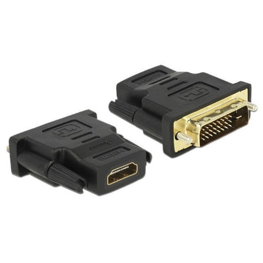 Adapter DVI-I Stecker auf HDMI Buchse, Duallink 24+1, noir, vergoldet