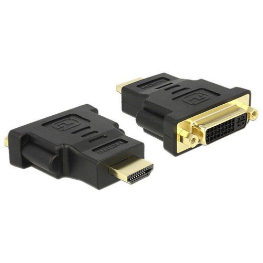 Adapter HDMI Stecker auf DVI-D Buchse, Duallink 24+1, noir, vergoldet
