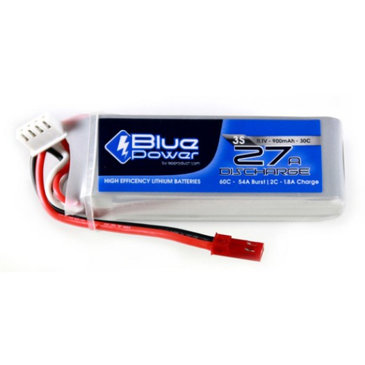 EP BluePower LiPo-accu 11.1V 900mAh 30C, 19.8x26x70mm 70g