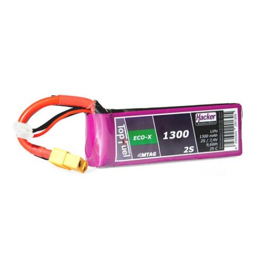 Hacker Batterie RC LiPo 1300 mAh 7,4 V 25C TopFuel ECO-X MTAG