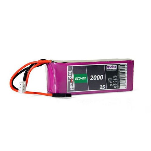 Hacker Batterie RC LiPo 2000 mAh 7,4 V 5C TopFuel ECO-X-RX
