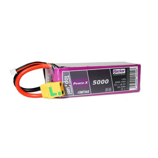 Hacker Batterie RC LiPo 5000 mAh 18,5 V 35C Pot Fuel Power-X MTAG