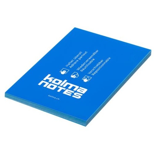 Kolma Fiche de bloc-notes NOTES A6 Bleu, 100 feuilles