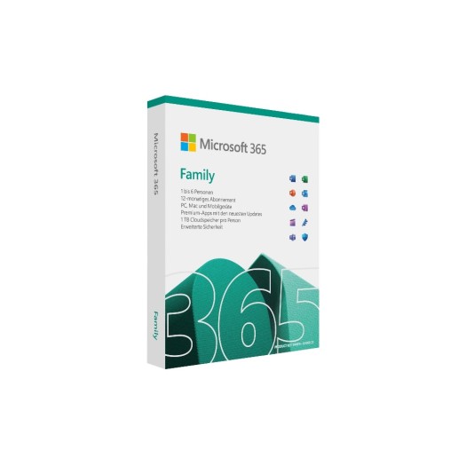 Microsoft 365 Family Boîte, 6 Utilisateurs, Anglais