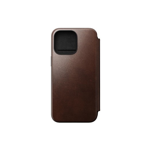 Nomad Modern Horween Leather Folio iPhone 15 Pro Max Rouille