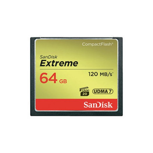 CF Card 64GB SanDisk, Extreme 800x, 120MB/sec, UDMA