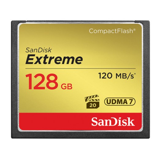 CF Card 128GB SanDisk, Extreme 800x, 120MB/sec, UDMA