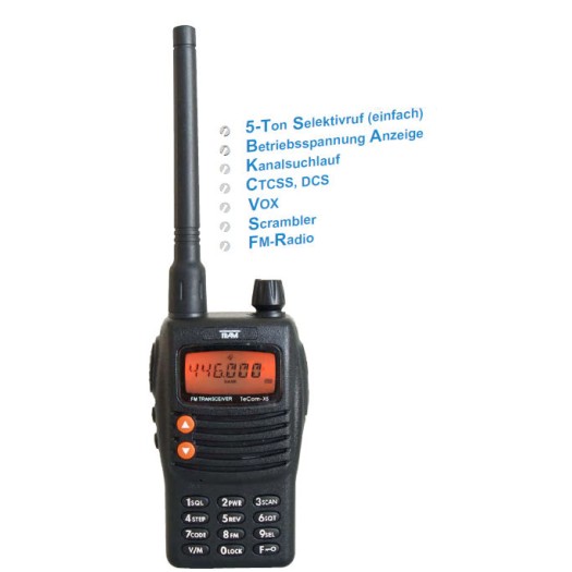 Team TeCom-IPX5 Radio UHF - 4 Watts - Utilisation professionelle - 400 - 470 MHz