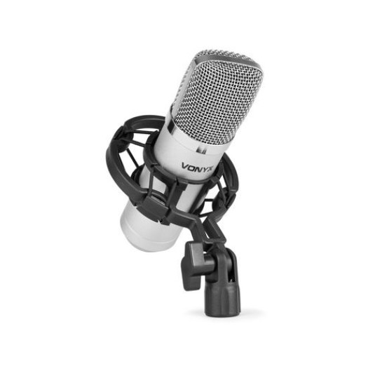 Vonyx Microphone à condensateur CM400 Argent