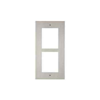 2N IP Verso Rahmen für UP Gehäuse 2 Module, Metallrahmen zu Einlassgehäuse, Silber 2N IP Verso Rahmen für UP Gehäuse 2 Module, Metallrahmen zu Einlassgehäuse, Silber