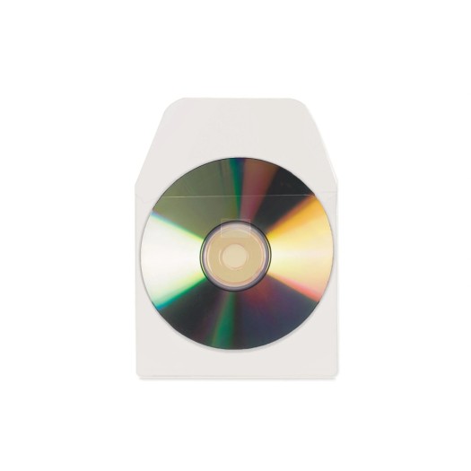3L Housse pour CD/DVD avec rabat Transparent, 100 pièces