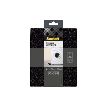 3M Tampons élastiques 100 mm x 100 mm, Noir, pack de 4 3M Tampons élastiques 100 mm x 100 mm, Noir, pack de 4