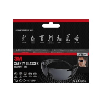 3M Lunettes de protection SecureFit 200 Gris 3M Lunettes de protection SecureFit 200 Gris