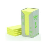 Tour 3M Post-it Green Notes, jaune, 16 blocs de 100 feuilles, 76x76mm