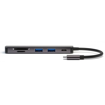 4smarts Station d'accueil 6in1 Hub USB-C – HDMI/USB-A/SD/PD