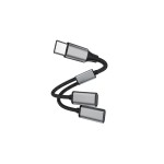 4smarts MatchCord USB-C auf 2x USB-C, 20cm, black , textil, Splitteradaptercable