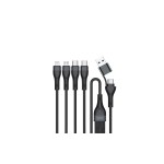4smarts USB-C/A Multikabel 4 in 2, Ladekabel 1.2m, schwarz