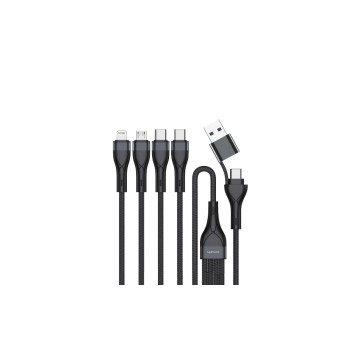 4smarts Câble multi-charge USB-C/A 1.2 m, Noir 4smarts Câble multi-charge USB-C/A 1.2 m, Noir