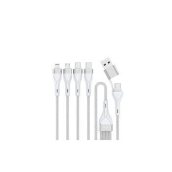4smarts Câble chargeur USB Câble multi-charge USB-C/A 4in2 1.2 m, Blanc 4smarts Câble chargeur USB Câble multi-charge USB-C/A 4in2 1.2 m, Blanc