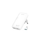 4smarts Chargeur secteur FlatPlug Slim Dual 65W GaN 2C, blanc