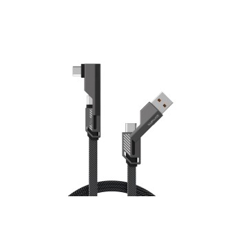 4smarts USB-C Kabel ComboCord Flat 2iin1, 240W, 1.5m, graphit 4smarts USB-C Kabel ComboCord Flat 2iin1, 240W, 1.5m, graphit