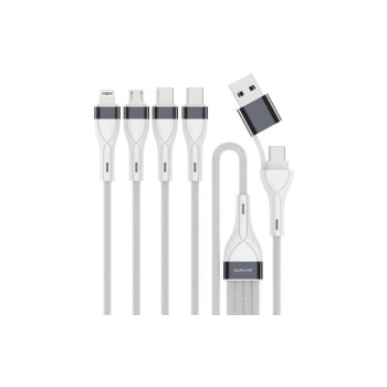 4smarts USB-C/A Multicable 4 in 2, Ladecable 0.25m, white