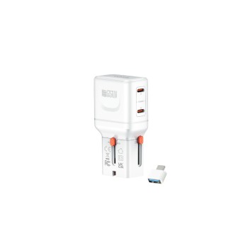 4smarts Adaptateur de voyage mondial Nomad Pocket 65W GaN, 2C, blanc