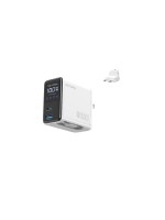 4smarts Chargeur GaN Flex Screen AI 100W 2 USB-C+1 USB-A , blanc