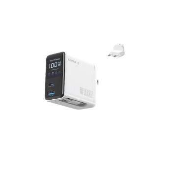 4SMARTS GaN Flex Screen AI, white, 100W, 2x USB-C, 1x USB-A