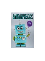 ABC Karte  Kindergeburtstag, Roboter, 11 x 17cm