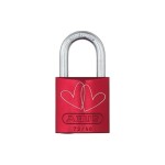 ABUS 72/40 rot LoveLock 3, Doppelherzen schräg