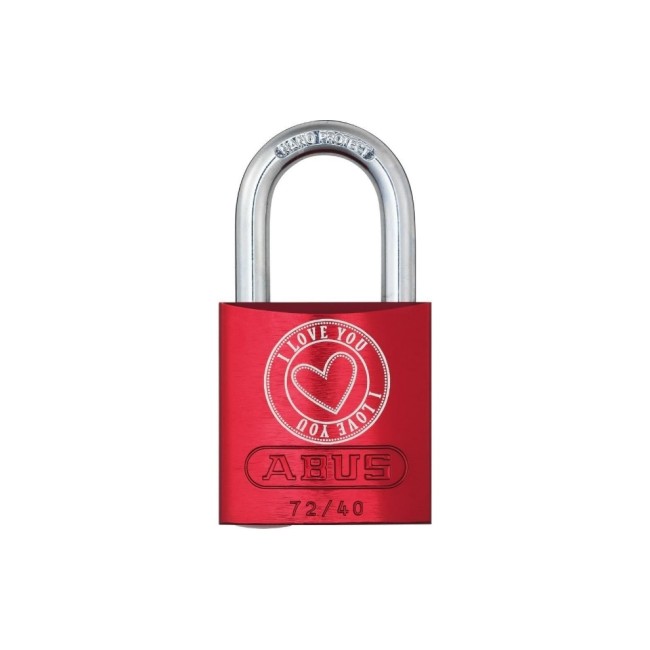 ABUS 72/40 red LoveLock 5 Schrift, I Love You