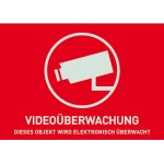 Warn Aufkleber Videoüberwachung, deutsch, kleine (Abmasse: 74x52.5 mm)