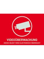 Warn Aufkleber Videoüberwachung, german, kleine (Abmasse: 74x52.5 mm)