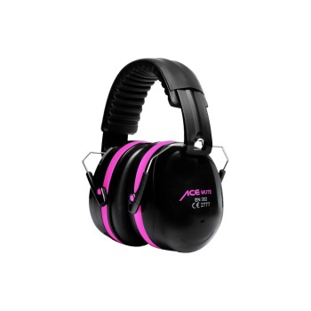 ACE Mute Kapsel Gehörschutz Schwarz/Pink, Verstellbar, EN 352 Zertifiziert, -32dB