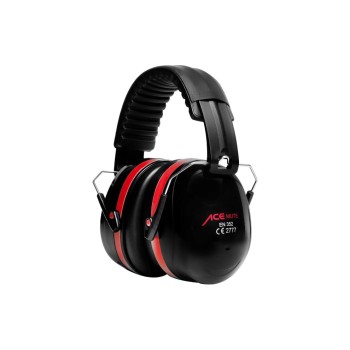 ACE Mute Kapsel Gehörschutz Schwarz/Rot, Verstellbar, EN 352 Zertifiziert, -32dB