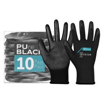 ACE Gant de travail 10 paires de PureBlack PU Taille: XXL, Noir ACE Gant de travail 10 paires de PureBlack PU Taille: XXL, Noir