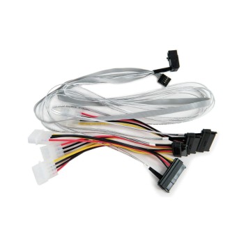 Adaptec HD-SAS Kabel: SFF-8643-4xSAS, 0.8m, intern,mit Sideband, mit Molex Power,90Grad