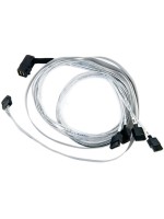 Adaptec HD-SAS Kabel: SFF-8643-4xSATA, 0.8m, intern,mit Sideband,1 Stecker 90° gewinkelt