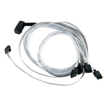 Adaptec HD-SAS Kabel: SFF-8643-4xSATA, 0.8m, intern,mit Sideband,1 Stecker 90° gewinkelt
