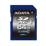 SDXC Card 64GB, ADATA, Premier UHS-I C10, lesen: 30MB/s schreiben: 10MB/s