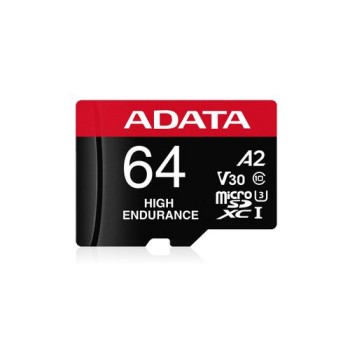 ADATA SDXC Card 64GB A2, High Endurance, bis for 10.000 Stunden Video, -25 bis 85 °C