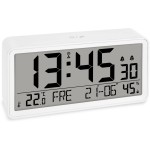 ADE grosse digitale Tisch-/Wanduhr white