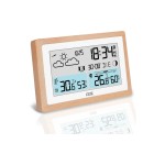 ADE Wetterstation mit Funk-Aussensensor, Holz-weiss, mit DCF-Funkuhr