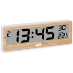 ADE Horloge radio-pilotée Horloge radiopilotée DCF avec chiffres XXL numériques Bambou-blanc