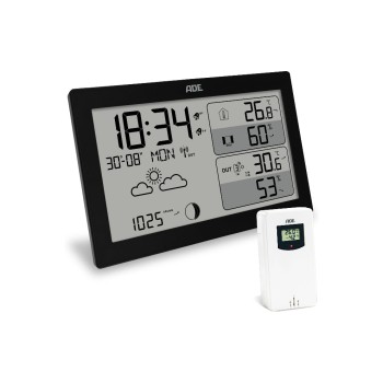 ADE Wetterstation mit Funk-Aussensensor, WS2325, schwarz