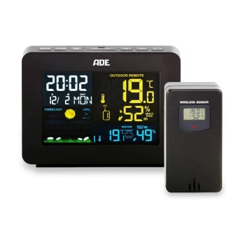 ADE Wetterstation mit Funk-Aussensensor, WS1917, schwarz