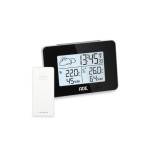 ADE Station météo avec capteur extérieur sans fil avec horloge radio DCF, noir